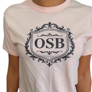 Pink Onesmoothbrotha T-Shirt with Shimmering Black OSB Logo on Front and Back for Stylish Wear
