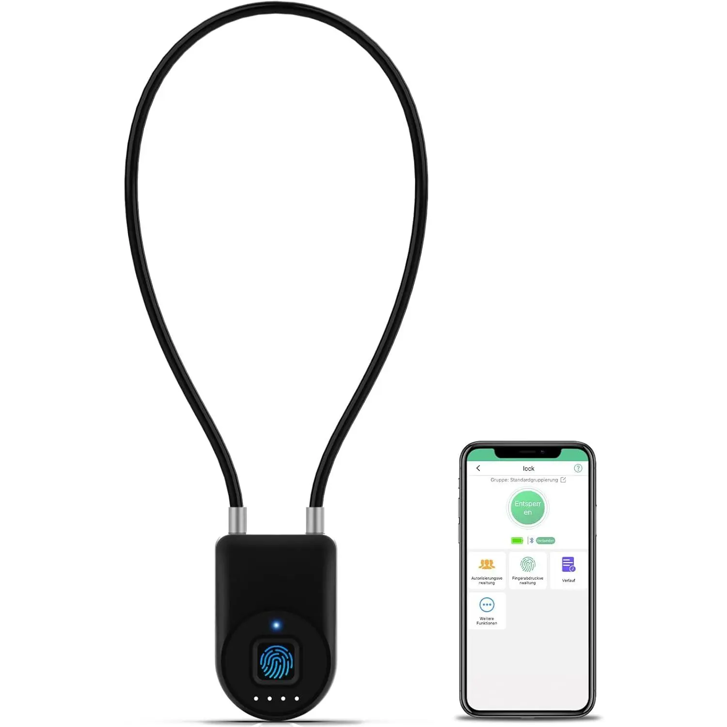 Fingerprint Cable Lock, 6" Long Cable Smart Padlock with Fingerprint  APP, Keyless Biometric Waterproof Outdoor Gate Lock for Refrigerator  Door Fence Backyard Pantry
