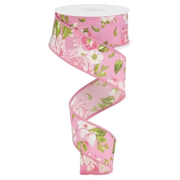1.5" x 10yd Floral Ribbon