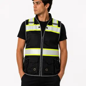 High Visibility Reflective Safety Vest – Black