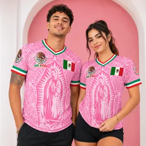 2026 Mexico Soccer Jersey, Chichén Itzá Pyramid Graphic Retro Soccer Jersey, All over Print, Casual Style for All Seasons, Classic Throwback Jersey Sportswear Top