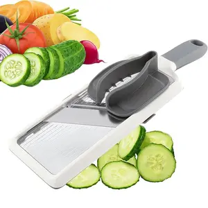 Handheld Mandoline Slicer with Adjustable Stainless Steel Blade Kitchen Veggie Chopper Cheese Grater JT237