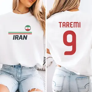 Taremi #9 Star Player Flag Tribute Graphic Tee, Iran Jersey Style Inspired for Fans Soccer Design, Football World USA Sports Unisex T-Shirt