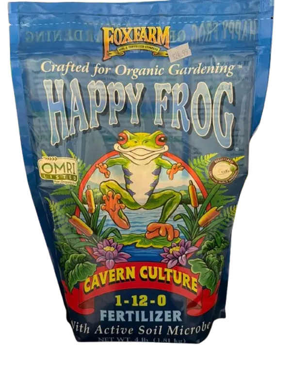 FoxFarm Happy Frog Cavern Culture 1-12-0 Fertilizer for Flowering & Fruiting Plants High in Phosphorus Natural Organic Ingredients Ideal for Indoor & Outdoor Gardening