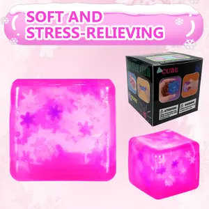 Nice Cube Pink 1.96in Wonder Waves Texture  Berg Teenie Fidget Toy Stress Relief Toy-Fun & Relaxing for Kids and Adults(Pink)