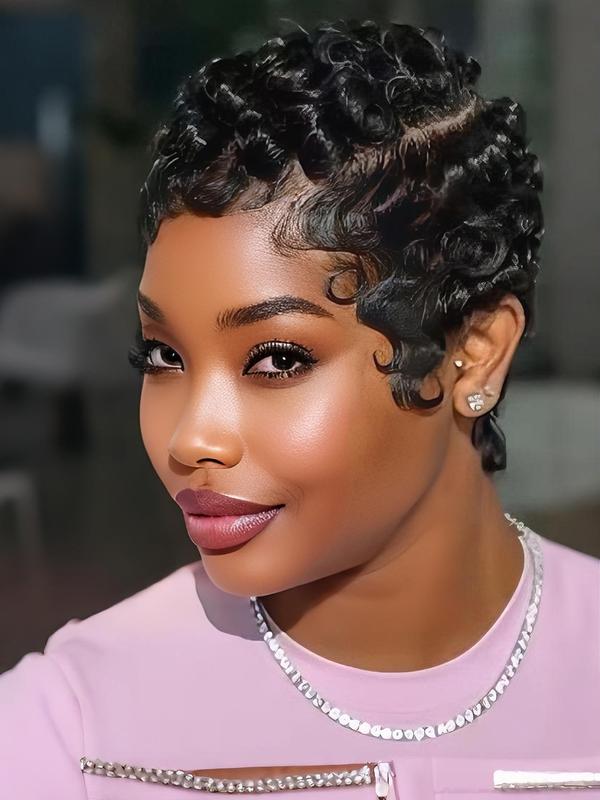 Short Pixie Cut Wigs Human Hair Curly Lace Front Human Hair Wigs For Women Natural Black Hair 13x4 Lace Wigs Curly Bob Wig
