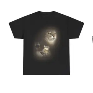 Retro Funny Vintage Tee, Cat Portrait T-Shirt, Unisex Meme Cringe Funny Dumb Shirt, Menswear Womenswear Streetwear, Trendy Shirt