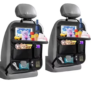 Universal Rear Seat Organizer with Tablet Holder, 9 Storage Pockets, Fiber Material, Ideal Gift for Suvs Cars Trucks, Car Interior Accessory