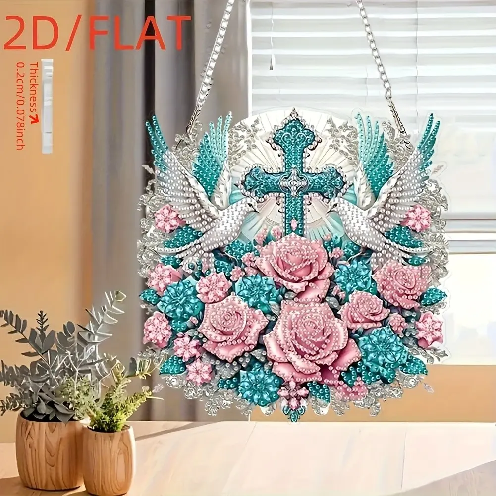 DIY Acrylic Diamond Painting Set Pendant, Diamond Art Mosaic, Unique Shape Crystal Art, Perfect Holiday Party Decoration, Creative Gift Idea