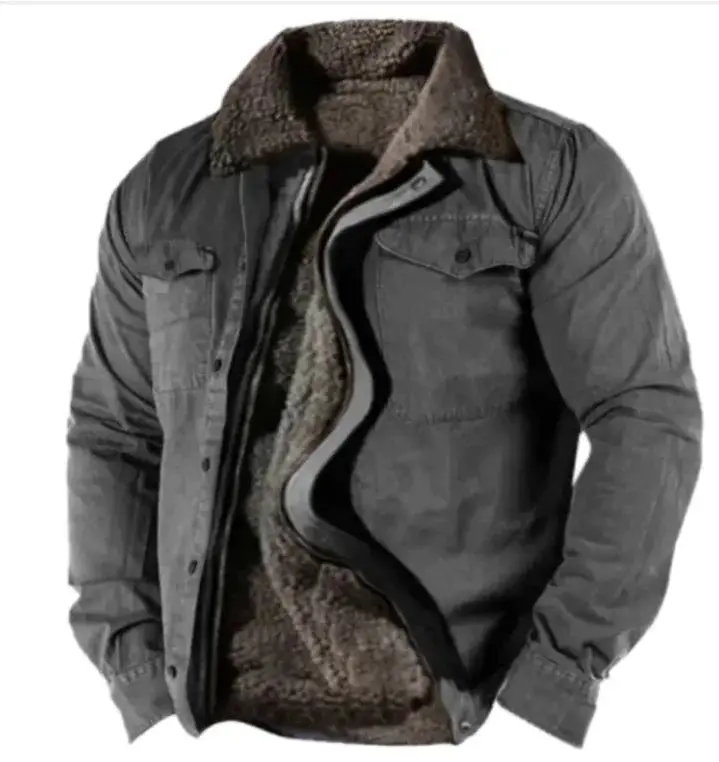 #C- Casual Zipper Loose Cotton Jacket