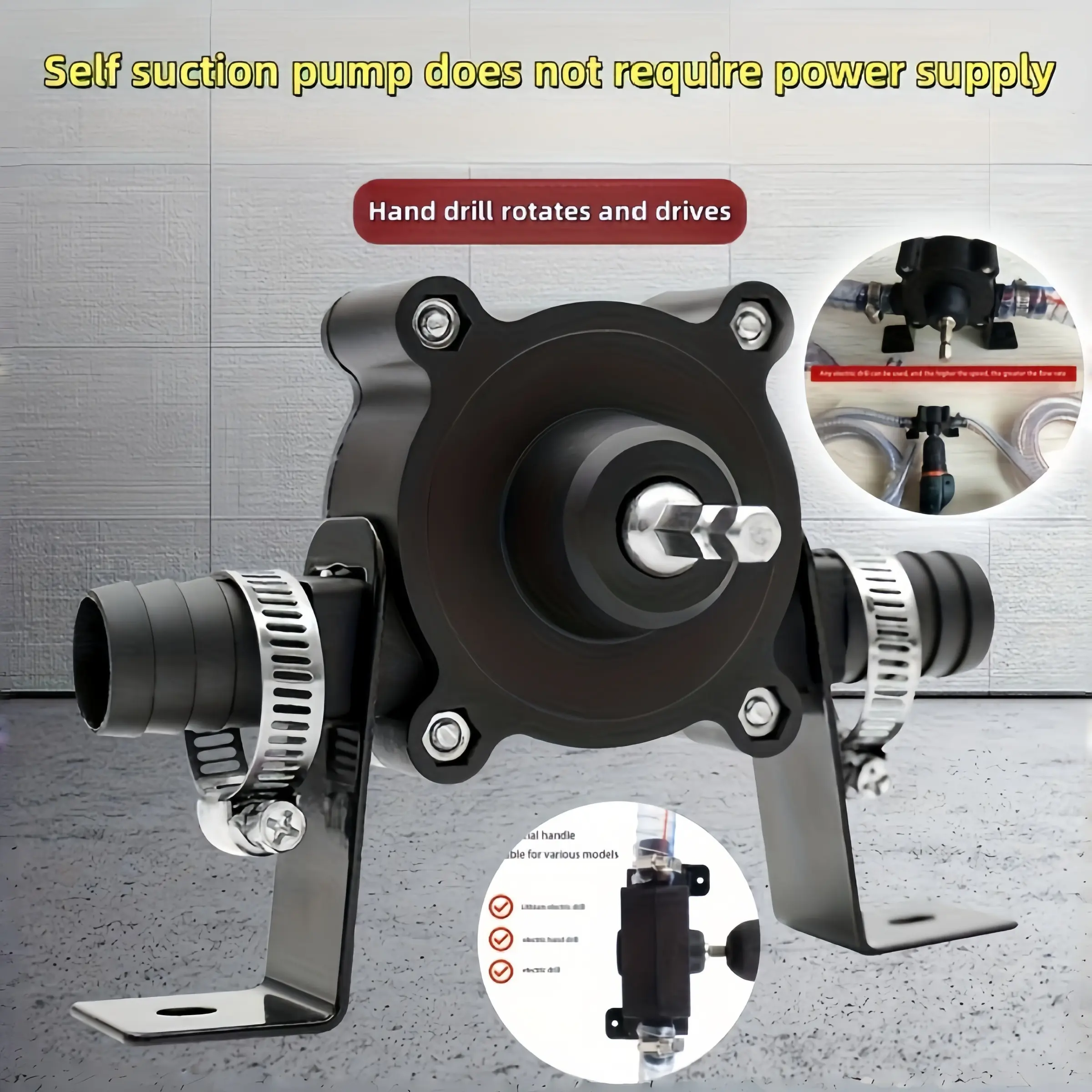 Portable Manual Liquid Pump, Durable Multi-Use Water Oil Pump, Garden Construction Agriculture Connector, Well Pond Basement Bucket Drill Electric Hand Pump, Liquid Transfer Pump, Handheld Pump