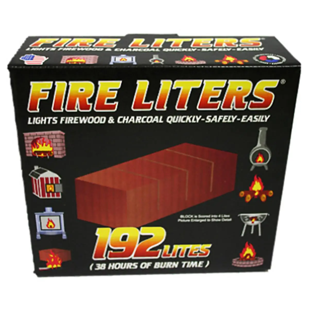 212 MAIN Model 10192 Fireplace Lighters, 192-Pack, Slow Burn, Waterproof, Recycled, Long Lasting (Home & Festive Decoration Supplies)