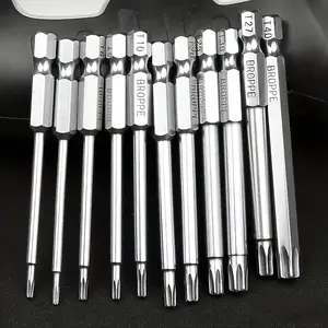 11pcs S2 Precision Star Torx Bit Set 75mm Length T6-T40 Sizes Hex Socket for Vehicle and Electrical Maintenance Mechanic and Home Tool Kit Durable High Quality Hand Tool Set for Automotive and DIY Repairs summerwins,summerwins
