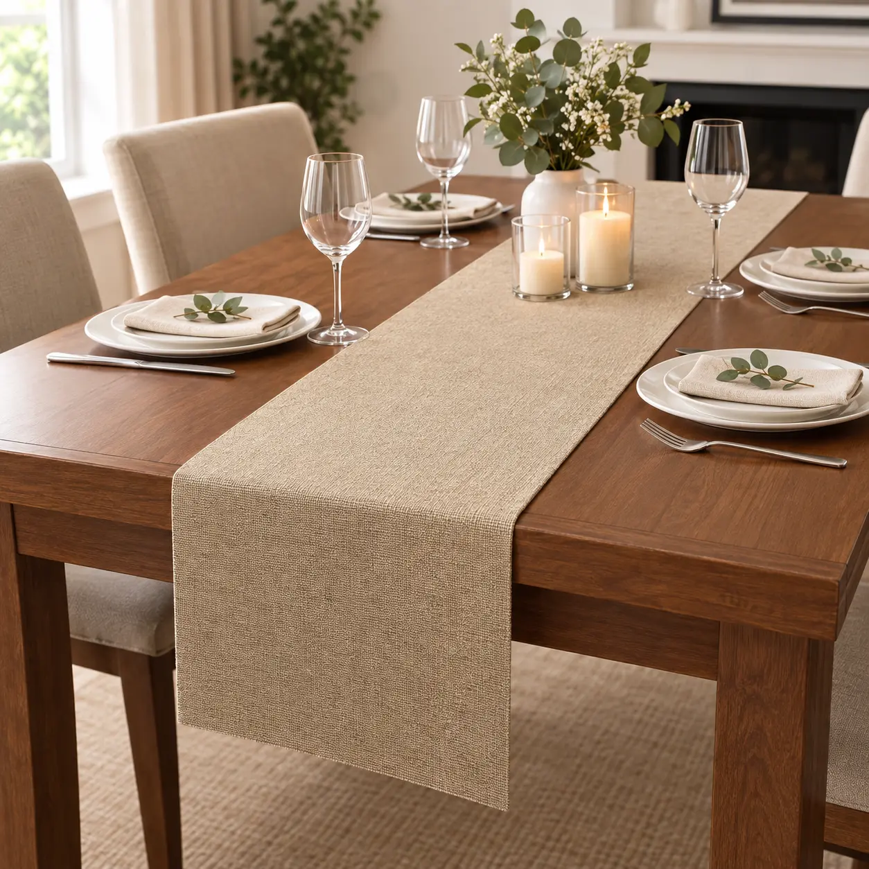 Table Runner 11.02in Wide, 118.1in/196.85in Extra Long Table Decor, Rustic Farmhouse Style Table Runner for Wedding, Banquet, Party, Dinner Events