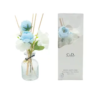 Eternal Flower Rattan Diffuser/Freesia and Pear/100ml/Home Fragrance Essential Oil Stick Diffuser Suitable for Bedroom Bathroom Scented Aroma