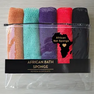 5 PCS African Exfoliating Net Sponge, Ethically Sourced from Nigeria Bath Sponge Smooth Skin Bath Sponge Shower