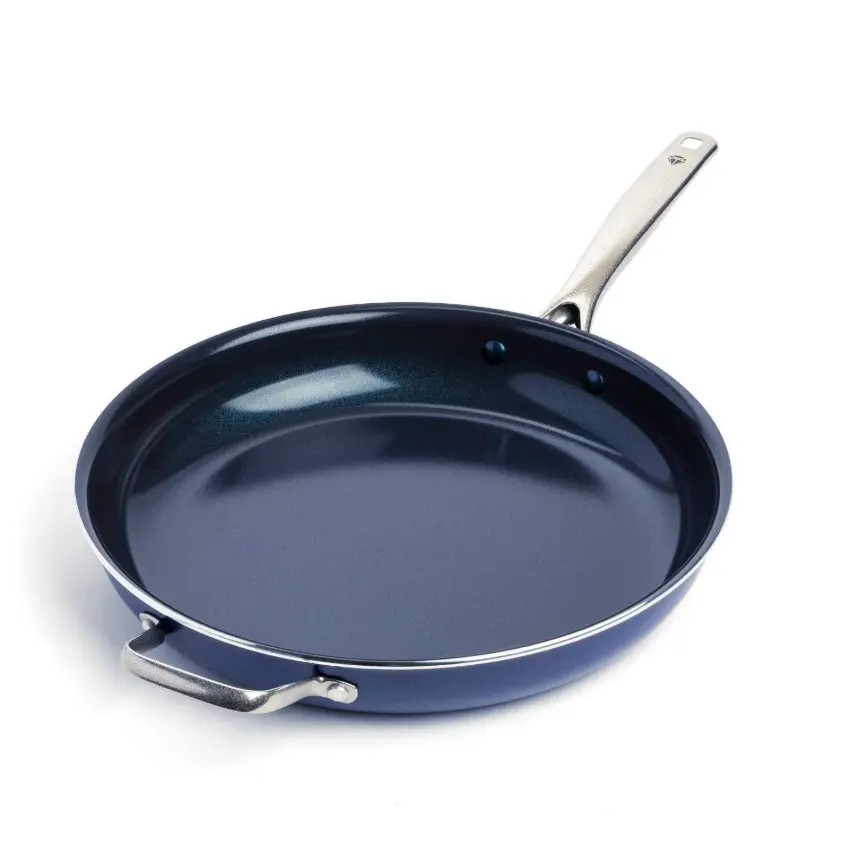 Blue Diamond Ceramic Nonstick 14" Open Frypan/Skillet with Helper Handle