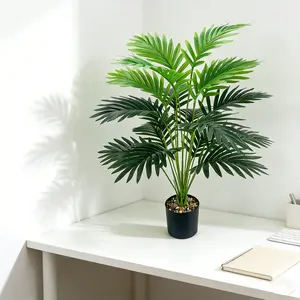 Large outdoor simulation green plant - artificial palm tree - Artificial Plants, Artificial Trees Outdoor - with emerald green leaves, Suitable for indoor, outdoor, courtyard decoration, weddings, balconies, gardens