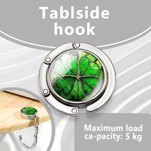 Four-Leaf Clover Metal Table Edge Hook, Portable Bag Hook, Ideal for Camping, Coffee Shops, Libraries, Durable and Stylish Design