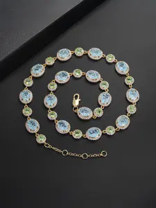 1 ICED CHICS light blue cube sugar zircon necklace, hip-hop casual style, enhancing temperament, suitable for both men and women, as a gift, worn on important occasions, showing tenderness and nobility, Cz Prong Necklace