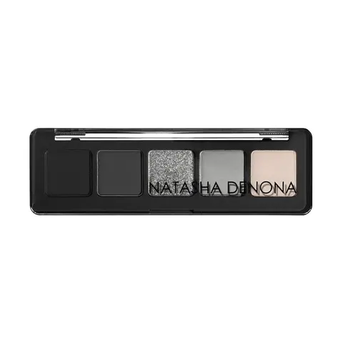 Natasha Denona Mini Xenon Eyeshadow Palette - Metallic, Smokey, Smooth, Cosmetic Makeup in Black Case