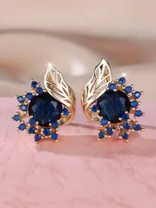 Elegant Zircon Flower Leaf, Round Full Ball Design, Perfect for Parties, Women's Fashionable Jewelry Accessories, Sparkling Ear Jewelry, Zircon Stud Earrings, High Quality Jewelry