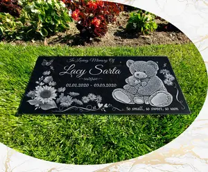 Infant Loss Grave Marker, Personalized & Engraved on Black Granite