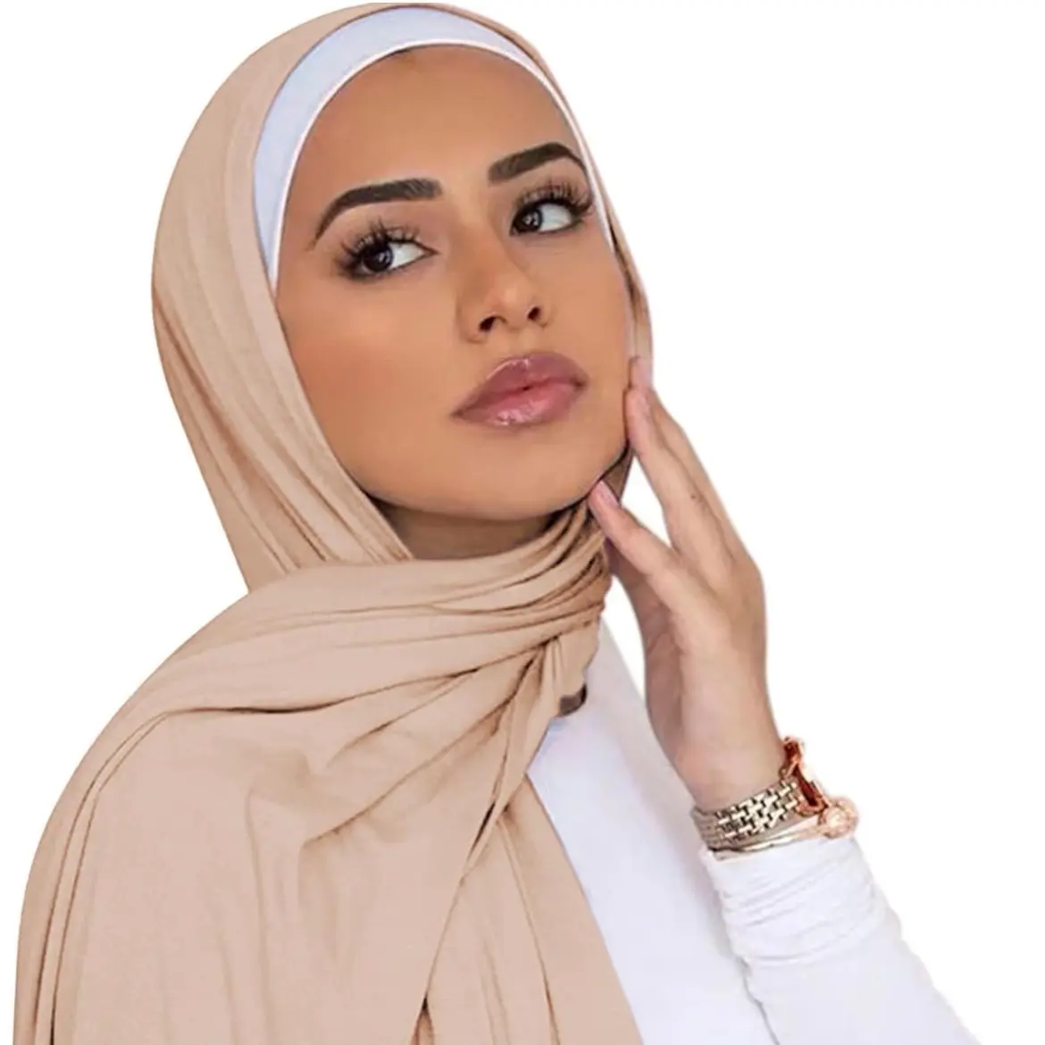 Light Apricot jersey hijab/ Hijab Scarfs for Women Premium Jersey Hijab Hijab for Women Muslim Cotton Hijab