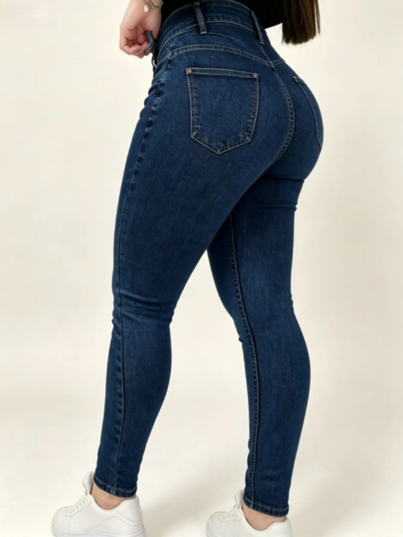 [Plus Size] Women's High Waisted Stretchy Skinny Denim Jeans Pants, Slim Fitted Fashion Streetwear Bootcut Jeans, Casual Daily Wear, Party Commute, All Seasons WH54 BBL