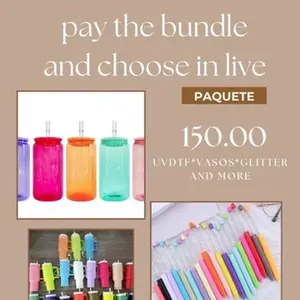 Mayoreo Wholesale Cup Straw Topper Glitter UVDTF & More in Live Bundle 150.00 Paquete