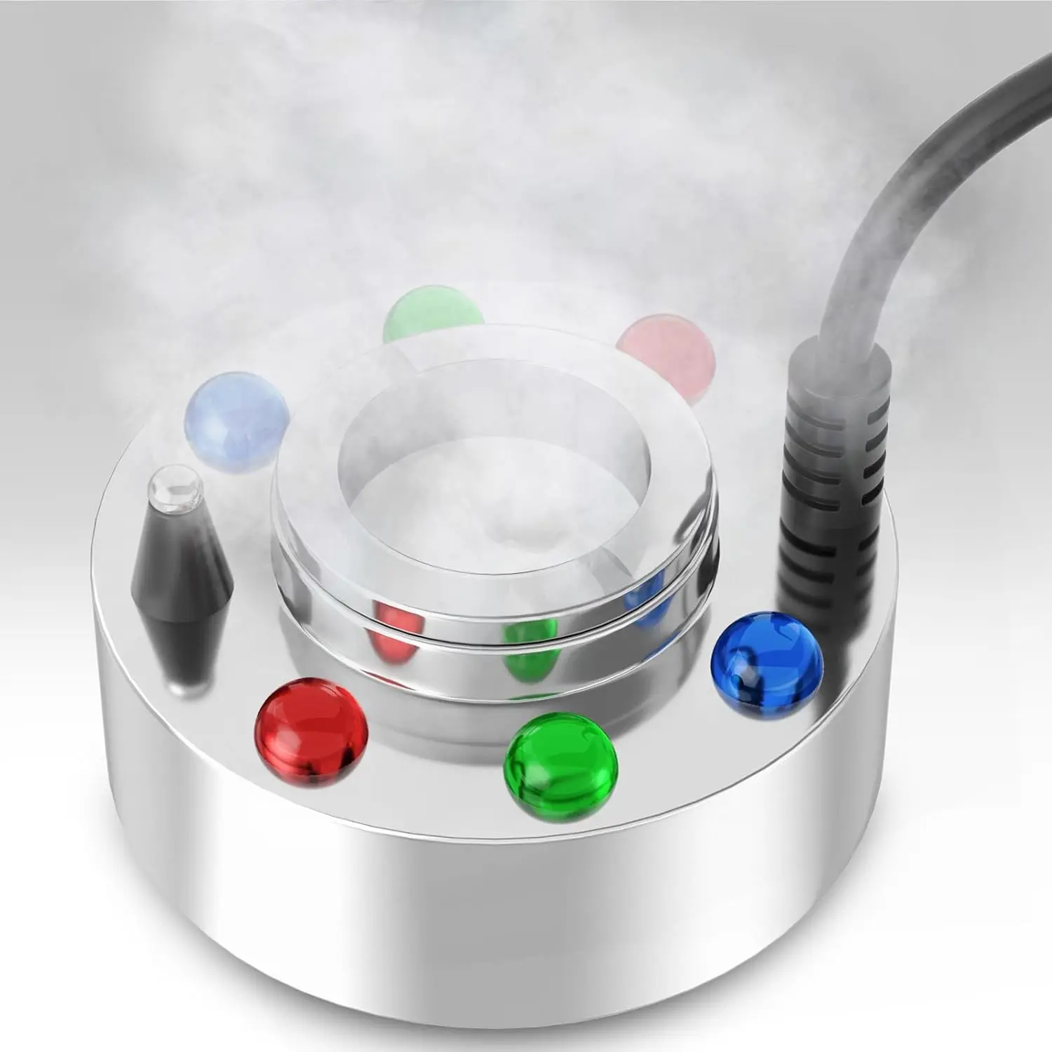 High Power Mist Maker, 1500ML/H Large Volume Mist Fogger with 6 LED Light Fog Machine Atomizer for Halloween, Pond, Garden, Rockery,Yard