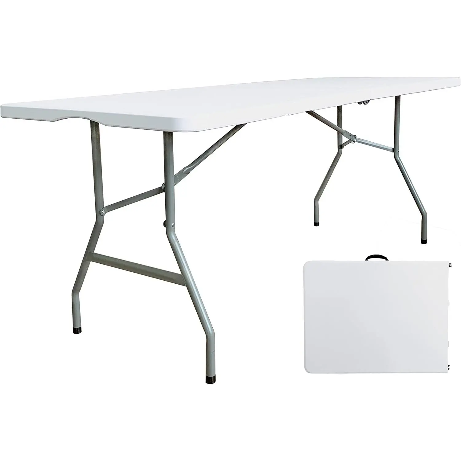 6 Foot Folding Table 6ft Fold in Half Heavy Duty Plastic Foldable Table, 72 inch Portable Table with Handle,Indoor Outdoor 6 Utility Card Tables for Picnic, Party, Dining