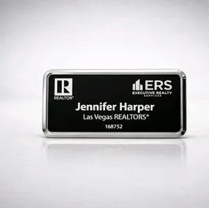 Realtor Name Badge - Black Aluminum