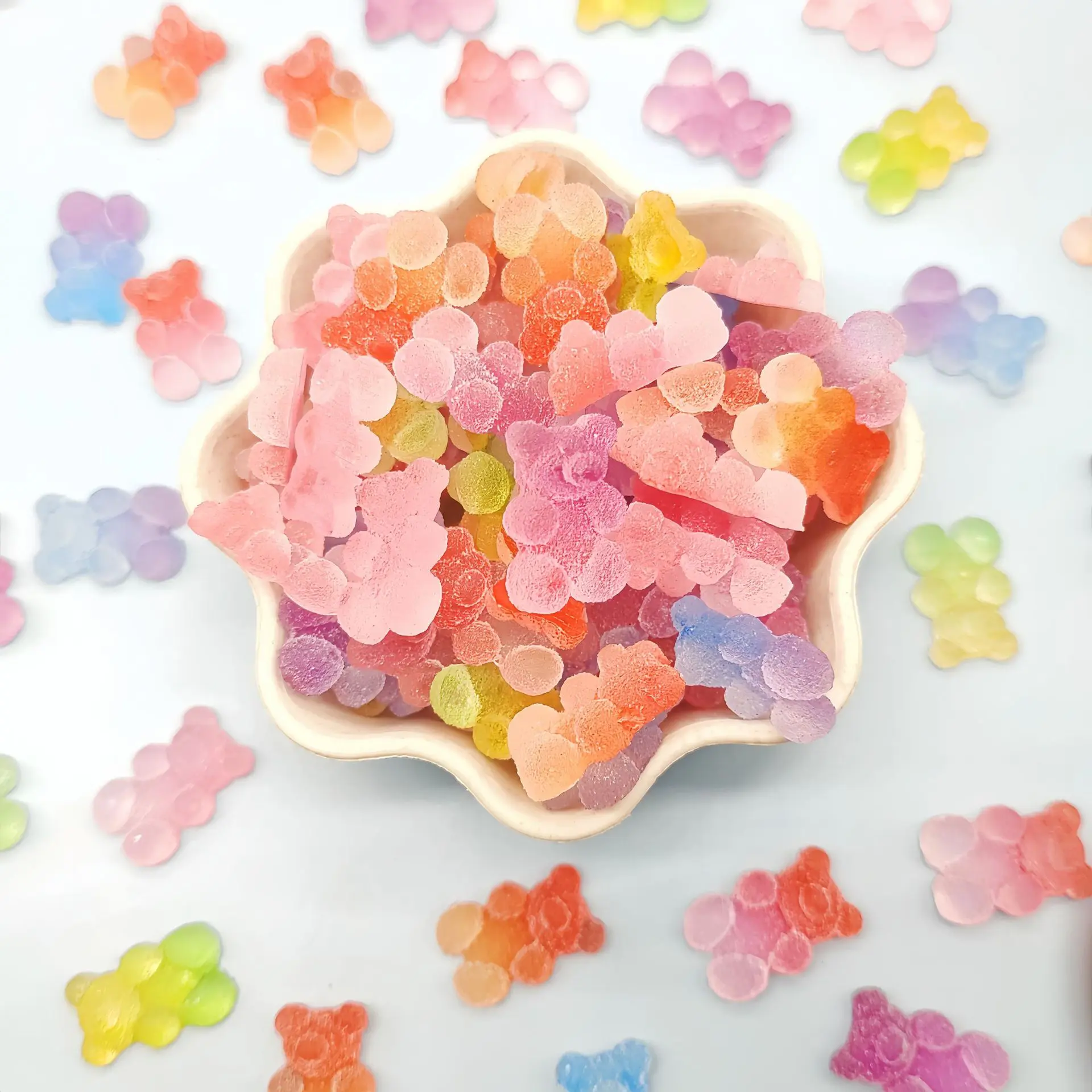 50pcs Resin Gummy Bear Charms, Jelly Bear Opaque Flatbacks, Colorful Candy Bear Shoe Charms, DIY Craft, Phone Scrapbooking, Jewelry Making, DIY Craft Embellishments, Diy With Charms