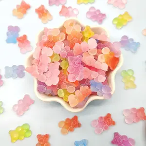 50pcs Resin Gummy Bear Charms, Jelly Bear Opaque Flatbacks, Colorful Candy Bear Shoe Charms, DIY Craft, Phone Scrapbooking, Jewelry Making