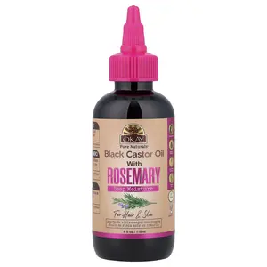 Okay Pure Naturals Black Castor Oil with Rosemary, For Hair & Skin, 4 fl oz (118 ml)