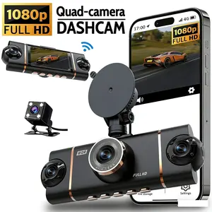 🚨No More Blind Spots! 4-Channel Dash Cam w/ 5GHz WiFi 🛡️Non-rechargeable, must be used while plugged in.