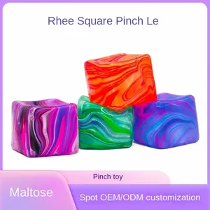 Textured soft squeezie rubber decorative piece made from square maltose candies, has a slow-rebounding, fun, and stress-relieving quality, making it perfect for relaxing at home or in the office super squishy.