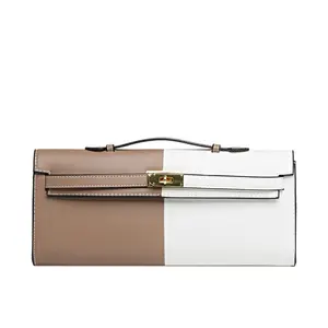 Beautiful Fashion Purse W - Elegant Design in White and Brown Colors