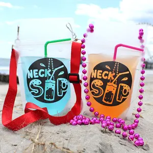 OG NeckSip Wearable Drink Pouches (12oz / 2-pack / Beads or Lanyards) Free Your Hands! Perfect for Parties, Festivals, Vacations, Concerts, Picnics, Gifts, Beaches, BBQs, Tailgating. (USA Made / Fast Shipping)