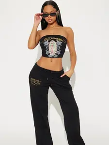 Matching Sets Mary Tube Top Pant Set - Black
