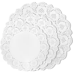 150 Pcs Assorted Sizes White Paper Lace Doilies 8.5" 10.5" 12" for Cake Dessert Grilled Fried Food Tableware Decoration Crafts Party Wedding