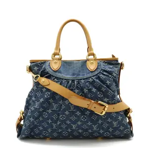 Pre-owned Louis Vuitton Denim Shoulder Bags Monogram Neo Cabby 2way Bag Blue M95350