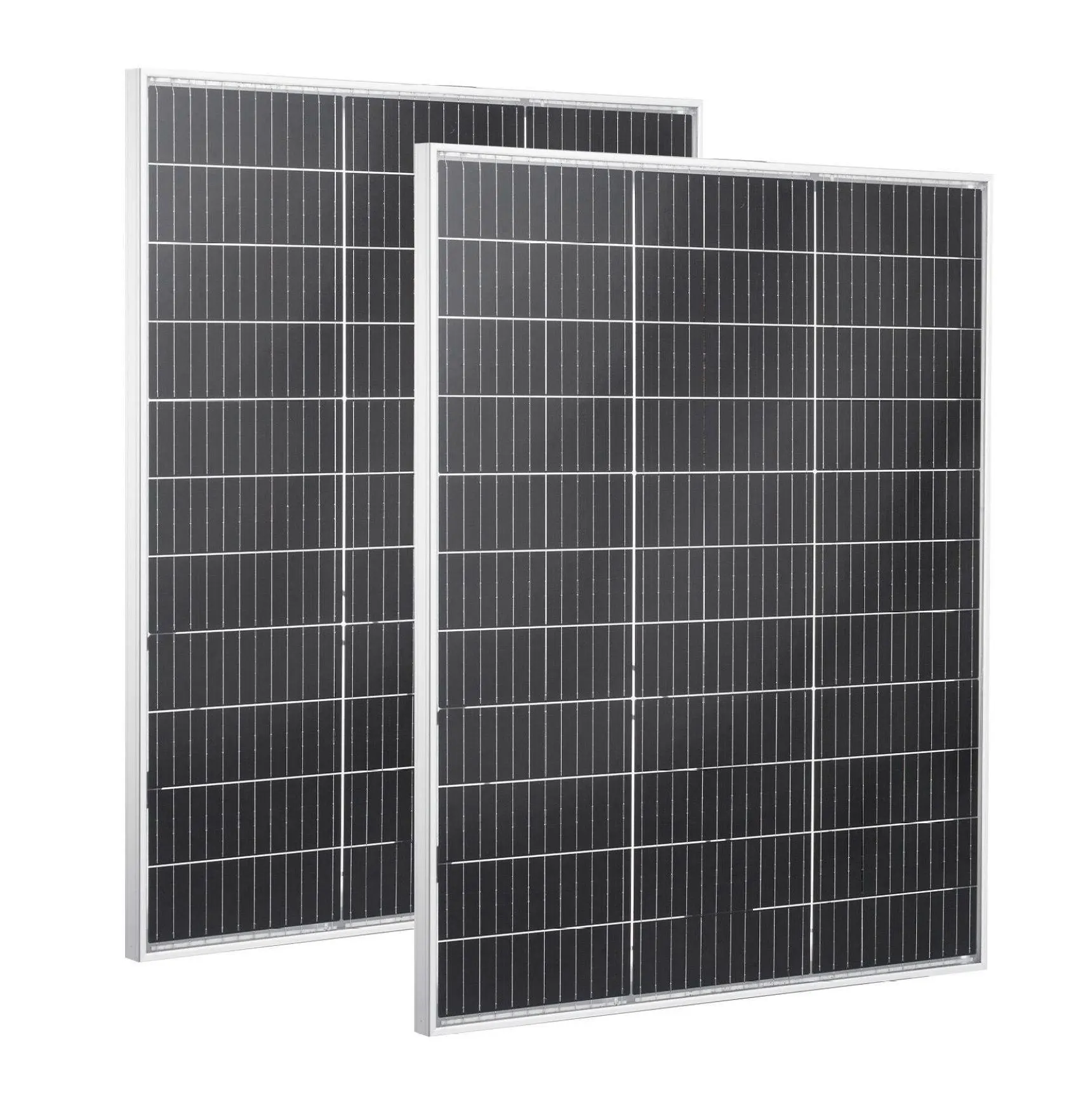 100W Bifacial Solar Panel 2-Pack, 23% Efficiency N-Type Monocrystalline PV Module, MC4 Connector, IP67 Waterproof for RV Boat Off-Grid 2x100W Non-All-Black (Double-Sided)