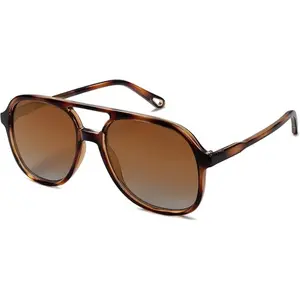 〖Summer Vibes〗1 PCS Retro Aviator Sunglasses for Women Men Classic 70s Vintage Trendy Square Aviators UV400 Protection Solid Polycarbonate Frame Father's Day Gift summerwins