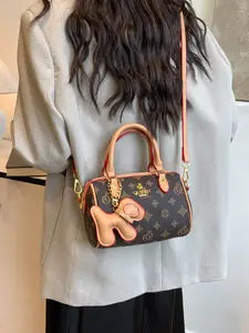 Printed Handbag Boston Bag for Women, 2026 New Korean Fashion Crossbody Bag, Elegant All-Over Print Pillow Bag, Perfect for Shopping