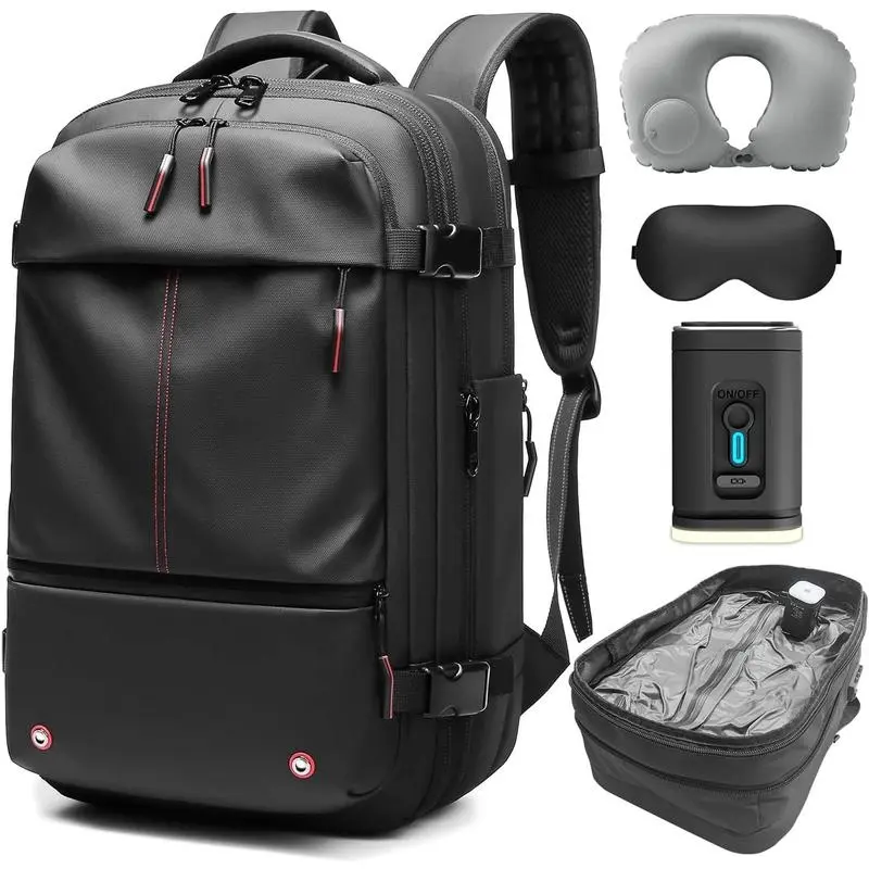 Kabaqoo Vacuum Backpack with Pump Airtight&Waterproof TSA Lock Exapandable  Large Travel Bag Save 50% Luggage Space Multifunctional Packable Carry On summerwins