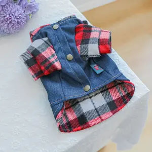 Pet Clothes Dog Cat Apparel Small Dog Puppy Outdoor Stylish Cute Beautiful Pet Clothes Dog Apparel Small Dog Comfortable Cute Outerwear Faux Denim Clothes