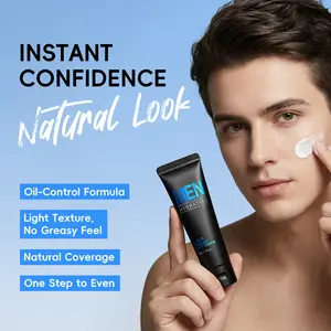 Men's Matte Foundation Cream Base 50g, Moisturizing Concealer, Soft Matte Coverage, Natural Makeup, Portable Outdoor Use, Instant Skin Brightening, Hyaluronic Acid, Hydrating, Cosmetics