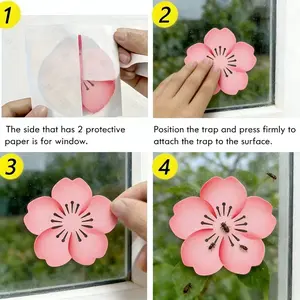 10 pieces, no odor mosquito stickers, sticky fly traps, mosquito capture, pink peach blossom pattern design, suitable for windows, walls, cabinet doors, suitable for mosquitoes in various environments, fruit fly capture